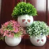 Flores Artificiales Falsas Muebles para el Hogar Adornos de Mesa Balcón Flores de Plástico Planta Verde Falsa Adornos de Plantas en Maceta Mini Decoraciones Bonsái