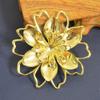 Decoração de casamento faça você mesmo, flor de ferro, buquê de noivo, flor de rosa dourada de quatro camadas, flor folheada em leque alto