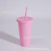 Explosiones transfronterizas de Amazon color sólido material pp gran capacidad 710ml vaso de plástico con pajilla puede ser al por mayor registro