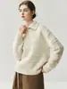 Estilo Coreano Sencillo Cuello Polo Ropa de Trabajo Suéter Holgado de Cachemira Otoño e Invierno 2025 Calidad Versátil Cremallera Suéter Cálido Tendencia