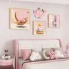Pintura decorativa moderna para quarto de menino Quarto de menina Pintura de parede de fundo de cabeceira Pintura de parede pendurada no quarto Pintura de parede mural de astronauta espacial