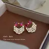 Pendientes de Lazo Rosados con Microincrustaciones de Circonita, Pendientes Dulces y Elegantes Estilo Coreano, Pendientes de Lujo Ligero de Nicho al por Mayor