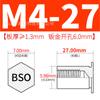 Bso-M4 Agujero Inferior 6.0 Acero al Carbono Galvanizado Pasador de Presión Hexagonal Tuerca de Presión Tornillo Varilla Roscado Completamente