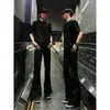 Moda Outono 2026 Calça de Terno Simples e Fluida Masculina Streetwear Americano Cor Sólida Não Amassa Toque de Luxo Micro Flare Calça Longa