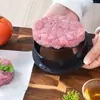 Prensa de carne para hambúrguer transfronteiriça, manual, revestimento antiaderente, redonda, prensa para torta de carne, ferramenta de prensa de carne para hambúrguer de plástico, cozinha doméstica