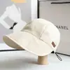 Sombrero de Pescador Mismo Estilo que Zhao Lusi para Mujer 2023 Primavera y Verano Protección Solar Visera UV Sombrero de Sol Negro Liso