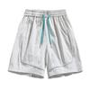 Shorts Casuais de Verão Masculinos Estilo Ins de Hong Kong Retos Cor Pura Calças Cinco Pontos Shorts Esportivos Masculinos Soltos Casuais Acima do Joelho