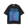ARTIE Camiseta de Manga Corta para Hombre con Lavado Retro Old Rock NIRVANA Estampado Digital Suelta Marca de Moda para Hombre