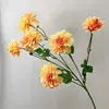 Nuevas Flores Artificiales de Dalia de 6 Cabezas al por Mayor Salón de Bodas Decoración de Arreglo Floral para Guía de Camino Mesa de Comedor Exhibición en Casa