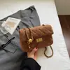Shuai Mi Home 2026 Coleção de Outono Nova: Bolsa de Corrente Elegante e Moderna com Padrão de Diamante para Mulheres, Bolsa Transversal e de Ombro Fashion