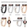Pulseira de Relógio Universal Metálica com Strass, Formato de Chifre com Cinco Contas em Duas Fileiras, Adequada para Samsung Galaxy Watch6/7