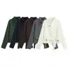 Cardigan de Tricô Moda Casual Meia Gola Alta com Zíper Venda Quente AliExpress Roupas Femininas Europeias e Americanas