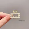 Elegante Presilha Pequena de Tubarão com Pérolas Acessório de Cabelo Meio Preso Feminino Presilha de Cabelo para Testa de Princesa Grampo de Cabelo Acessório de Cabeça