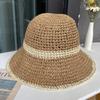 Sombrero de Sol de Playa de Ala Ancha para Vacaciones en Sanya Sombrero de Crochet Tejido a Mano Verano para Mujer Viaje Cubre Cara Sombrero de Pescador