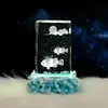 Columna Cuadrada de Cristal Incrustado 3D Mundo Submarino Animal Regalo Creativo Adorno Pequeño Luminoso Decoración de Luz Nocturna LED