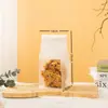 Saco Selante Auto-Selante de Papel Kraft com Janela e Borda de Arame Saco Espessado para Pão Torrado Saco com Selagem de Oito Lados Saco para Embalagem de Alimentos para Assar