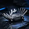 Herramienta de Reparación de Bicicletas Destornillador Plegable Hexagonal Llave Spline Juego de Destornilladores Multifuncional 16 en 1