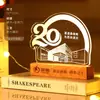 Lámpara de noche multifuncional de madera maciza, personalizable con tu propio diseño, perfecta como regalo corporativo para eventos de negocios, celebraciones de aniversario o como un regalo creativo