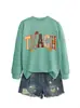 Amazon eBay sitio independiente casual y cómodo para mujer tecnología hoja de arce estrella cuadros tartán estampado de leopardo otoño e invierno sudadera
