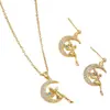 Luz de Nicho Lujo Ins Estilo Chica Hada Ángel Colgante de Collar Estrella Luna Pendientes de Gama Alta Set de Collares