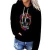 Sudadera con capucha de hombro nueva para mujer europea y americana 2024 primavera y otoño divertida holgada versátil moda top de mujer
