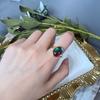 Galvanizado Real Ouro Retro Tribunal Francês Romântico Médio Antigo Abertura Ajustável Anel de Cobre Anel de Esmalte Colorido