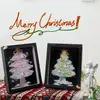 Navidad Nuevo Árbol de Navidad Grava Cristal Marco de Fotos Paquete de Materiales DIY Producción Creativa Adornos de Escritorio para Novia