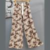 Pantalones de Pijama de Algodón Finos de Verano para Mujer con Estampado de Dibujos Animados, Pantalones de Pierna Ancha para Mujeres Embarazadas, Tallas Grandes, Adecuados para Usar Afuera, Pantalones Largos de Algodón, Exportación