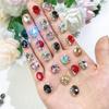 Acabado ovalado pila taladro arte de uñas joyería nuevo flash huevo de paloma taladro bola lujo ligero mano pila taladro uñas adornos de diamante