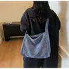 Bolsa Tote Grande de Lona Estilo Japonés Ins para Otoño 2025, Bolso de Hombro Casual Artístico, Bolso de Lona de Moda