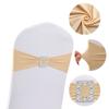 Atacado elástico decorativo flor encosto de cadeira anel retangular alça hotel casamento cadeira elástico kit mesa e cadeira