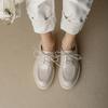 Zapatos de Cuero Pequeños Básicos de Estilo Universitario Japonés, Piel Completa, Nuevos Primavera 2022, Tacón Medio Grueso, Punta Redonda, Bloque, con Cordones para Mujer