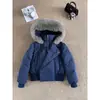 Casaco curto de algodão estilo coreano, gola diagonal de nicho, para mulheres, outono e inverno, azul marinho, corte solto, afina e valoriza, fornecimento de roupas de algodão femininas