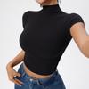 Top Esportivo Pilates Vintage Puro Desejo Spice Girls Gola Meia-alta Plissado Manga Curta Feminino Slim Fit Justo Stretch Secagem Rápida