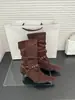 Botas de salto alto de bico fino, elegantes e versáteis, estilo europeu e americano, de camurça, com pernas largas