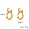 Moda Ins Europea y Americana Simple Personalidad Versátil Pendiente Pendiente Stud Joyería Acero Inoxidable Tamaño Grande Forma Hueca Pendientes