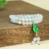 Pulsera de Doble Círculo para Mujer Multi-Estilo con Perlas Naturales Tianshan Cui Bei, Círculos Múltiples, Nicho de Alta Gama, Fábrica de Jade de Xinjiang, Venta al por Mayor
