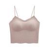 Hermoso Sujetador de Espalda, Camisola de Longitud Media, Capa Interior, Capa Exterior, Ropa Interior Todo en Uno con Almohadillas para el Pecho para Mujeres, Sin Costuras Todo en Uno