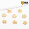 Soporte de flor de cinco pétalos de oro de 14 quilates chapado en oro real espaciador de collar de perla hueca octagonal accesorios de junta de cuentas hechos a mano para DIY