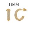 Pendientes de Medio Aro Simples Explosivos Transfronterizos de Plata Esterlina S925 para Mujer con Circonita de Diamante Completo Micro-incrustado, Pendientes de Aro de Lujo Ligero Europeos y Americanos