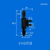 Conector multivias preto de 4 vias e 6 vias, equipamento de consumíveis experimentais, válvula gás-líquido, tipo de borda, 7 vias, nylon, cruz de quatro vias, preto