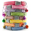 Collar de Gato Mascota Cuadros Estilo Británico con Cascabel Collar para Cuello de Gato Ajuste de Tracción para Perro de Exterior