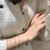 Anillo de plata de ley S925 con diseño de nicho de estilo coreano, doble capa, con ondas de sentido, estilo INS personalizado y sencillo.