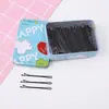 Grampos de Cabelo Pretos Sem Costura para Fixação Lateral, Pequenos Grampos de Aço para Franja e Penteado