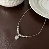Collar con lazo de lujo nicho Manta Rose, elegante y sofisticado, con un toque de plata, cadena para la clavícula, gargantilla a la moda y sencilla