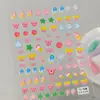 Adesivos para Nail Art de Pudim de Bolo de Cereja Sorvete 3D Xadrez Renda Laço Embossados Estilo Ca