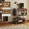 Estantería para sala de estar, mueble minimalista estilo Bauhaus con puertas abatibles, estante de almacenamiento, mueble multifuncional de pie para dormitorio o estudio
