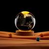 Venta al por mayor transfronteriza Peco Peco 3D grabado láser tridimensional bola de cristal luz nocturna luminosa decoración de escritorio artesanías