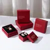 Caixa de Embalagem Vermelha para Joias com Estoque para Pulseiras, Colares, Caixa com Tampa e Base de Papel Kraft, Caixa de Armazenamento para Pulseiras, Colares e Broches
