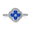 Anillo de Plata de Ley S925 Chapado en Oro K con Diseño de Trébol de Cuatro Hojas para Mujer, Diseño de Nicho, Sensación de Alta Gama, Anillo Elegante y Versátil
